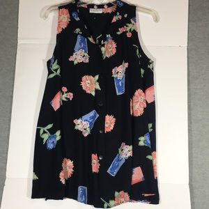 FRENCH LAUNDRY Maternity Cool Relaxed Fit Floral Button Up A-Line Shirt